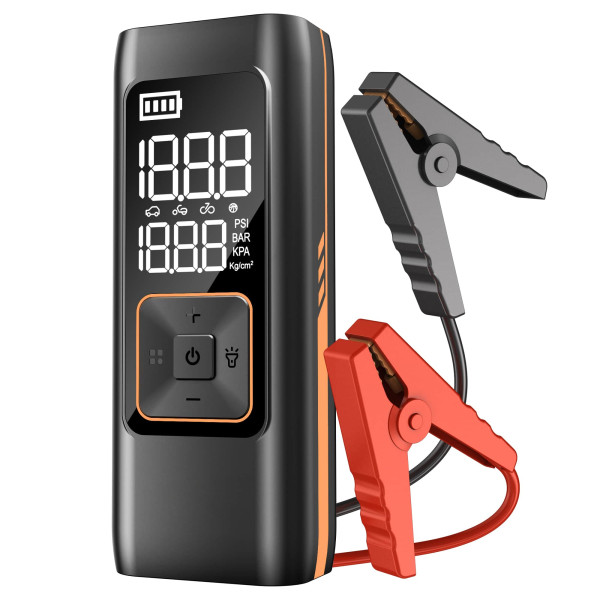 TCCBAC HK580 (CC238) Φορητός Εκκινητής Μπαταρίας Αυτοκινήτου 8000mAh 1000A με Power Bank / USB / Τρόμπα / Φακό 12V