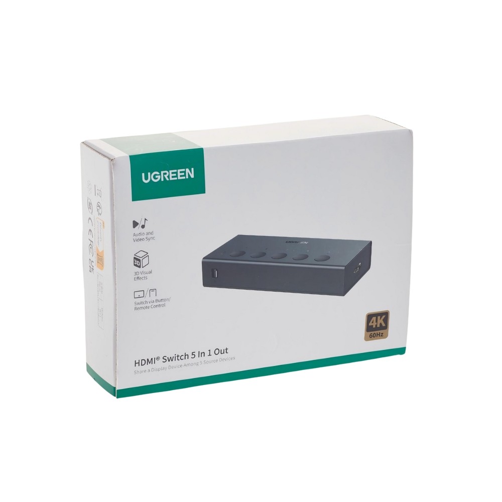 UGreen CM568/90512 HDMI Switch 5 in 1 Out 4K/60Hz, με USB-C τροφοδοσία