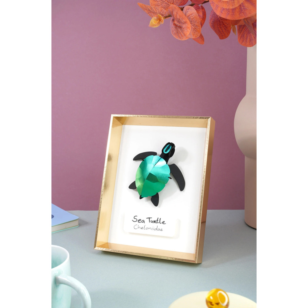 Assembli 3D Paper Sea Turtle baby - Caribbean Green Metallic (10,5 x 10 x 4 cm)