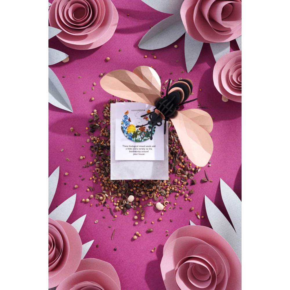 Assembli 3D Paper Honey Bee - Rose Gold (7 x 12,5 x 3 cm)