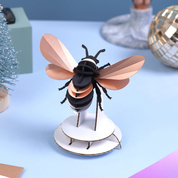 Assembli 3D Paper Bumblee Bee - Rose Gold (10 x 6 x 3 cm)