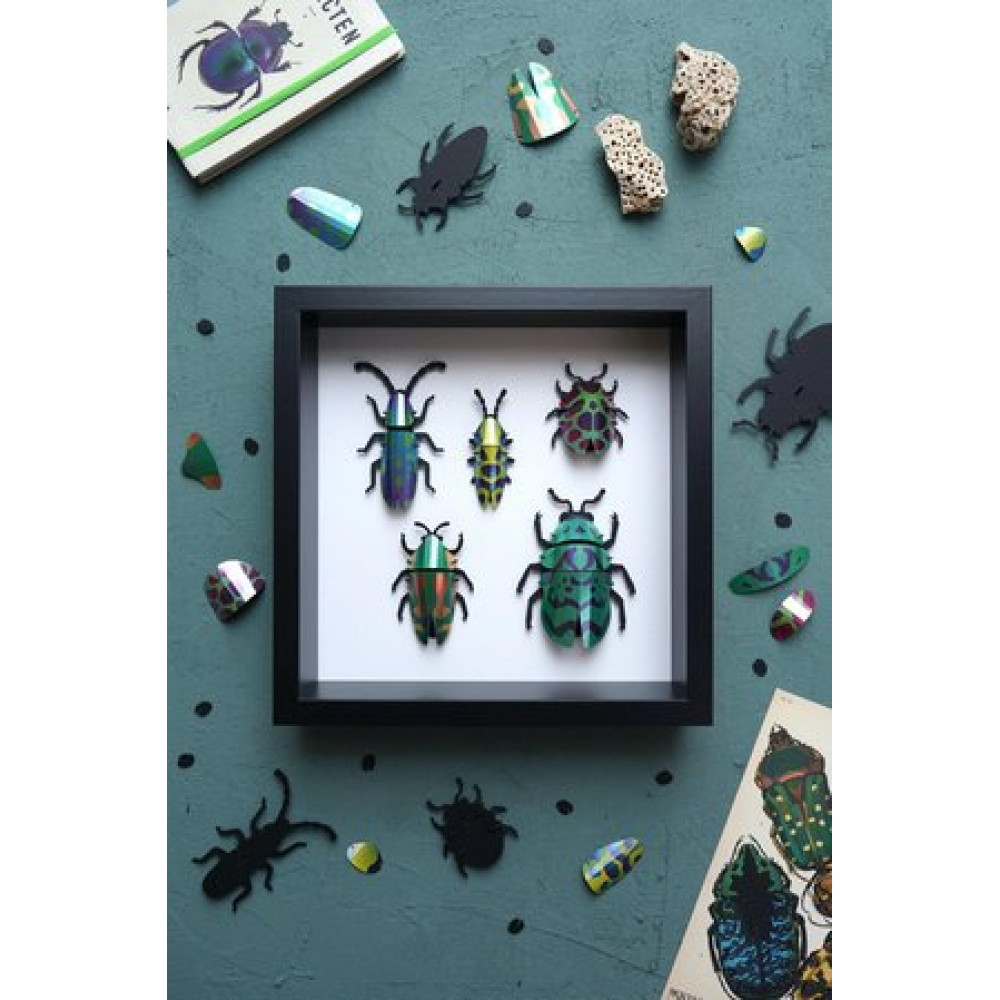 Assembli 3D Paper Beetle Set - Green Blend
