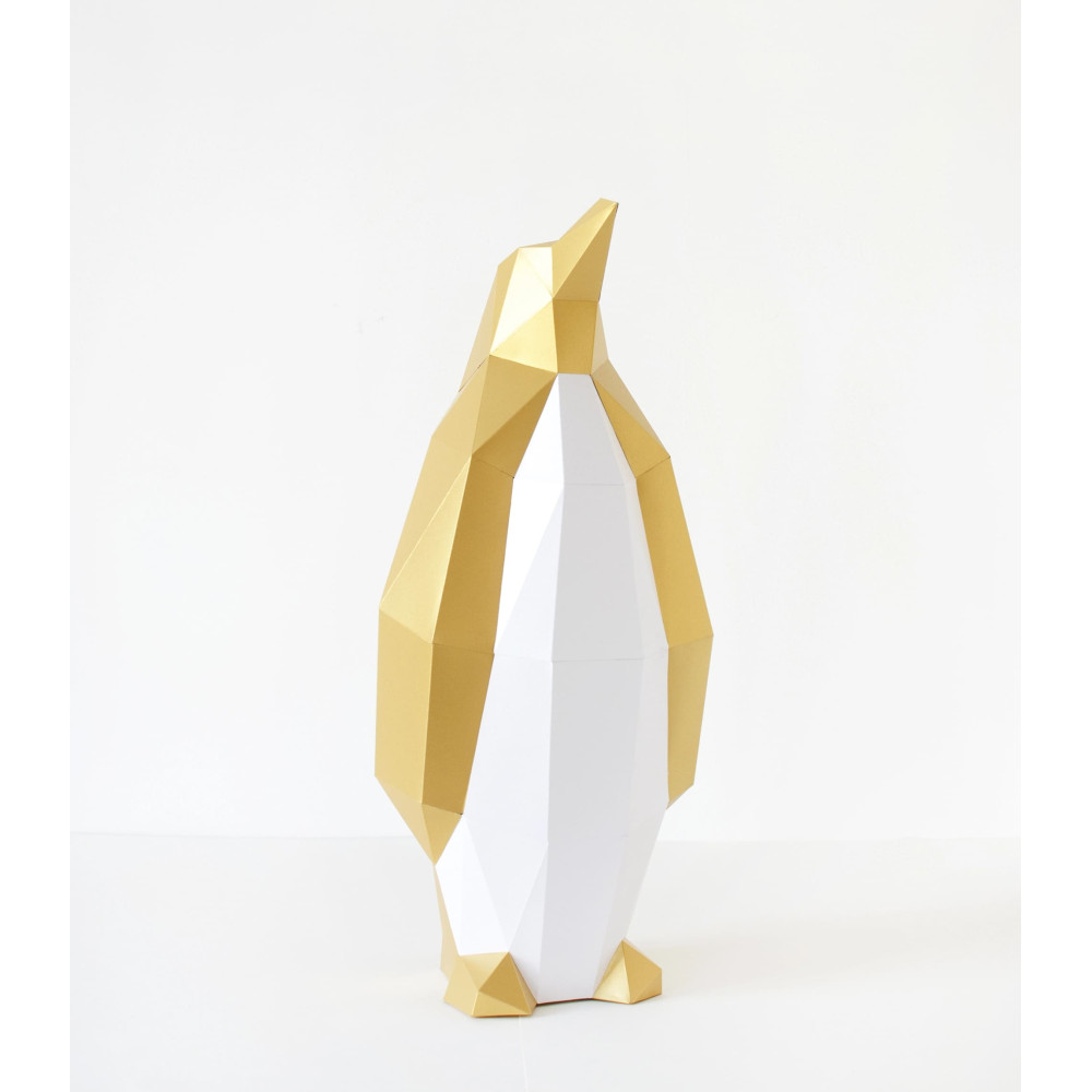 Assembli 3D Paper Penguin XL - Satin Gold (82 x 33 x 36 cm)