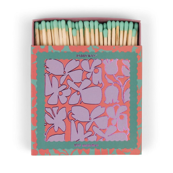 Paddywax 100 Jumbo Σπίρτα Aσφαλείας 11cm - Abstract Floral