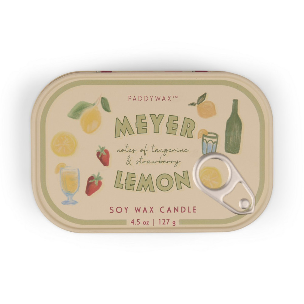 Paddywax Bistro Lemon Φυτικό Κερί 127gr σε Μεταλλικό Δοχείο Κονσέρβα - Meyer Lemon