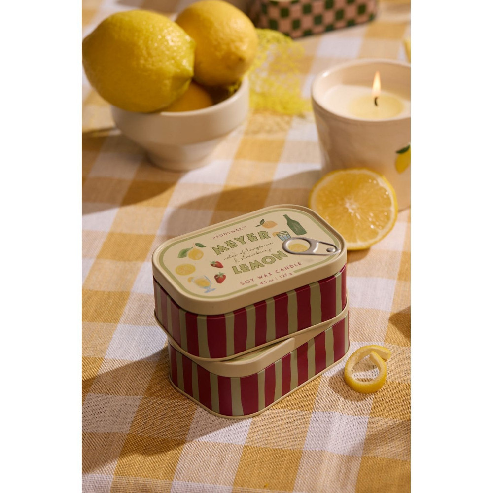 Paddywax Bistro Lemon Φυτικό Κερί 127gr σε Μεταλλικό Δοχείο Κονσέρβα - Meyer Lemon