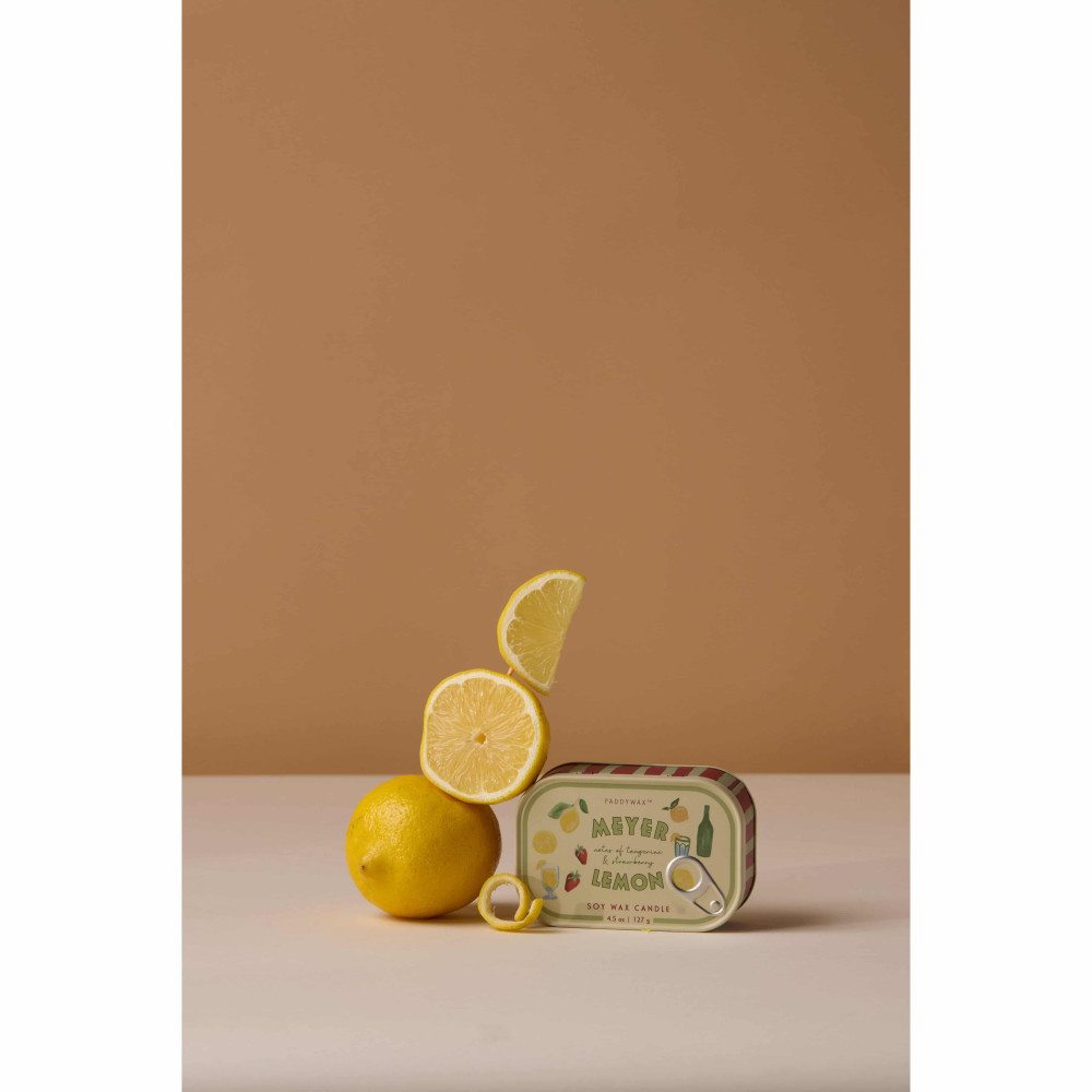 Paddywax Bistro Lemon Φυτικό Κερί 127gr σε Μεταλλικό Δοχείο Κονσέρβα - Meyer Lemon