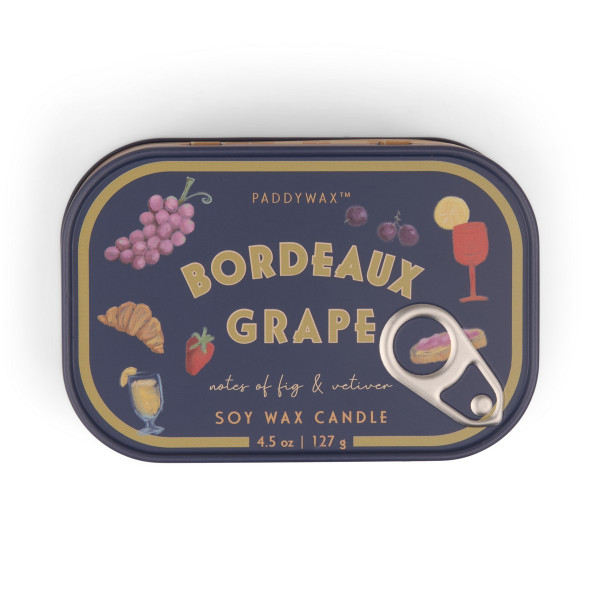 Paddywax Bistro Grapes Φυτικό Κερί 127gr σε Μεταλλικό Δοχείο Κονσέρβα - Bordeaux Grape