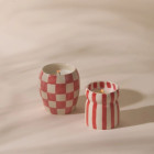 Paddywax Cabana Φυτικό Κερί 184gr σε Κόκκινο Ριγέ Κεραμικό Δοχείο - Hibiscus Bay