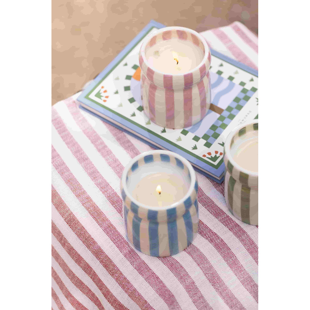 Paddywax Cabana Φυτικό Κερί 184gr σε Μπλε Ριγέ Κεραμικό Δοχείο - Lost at Sea