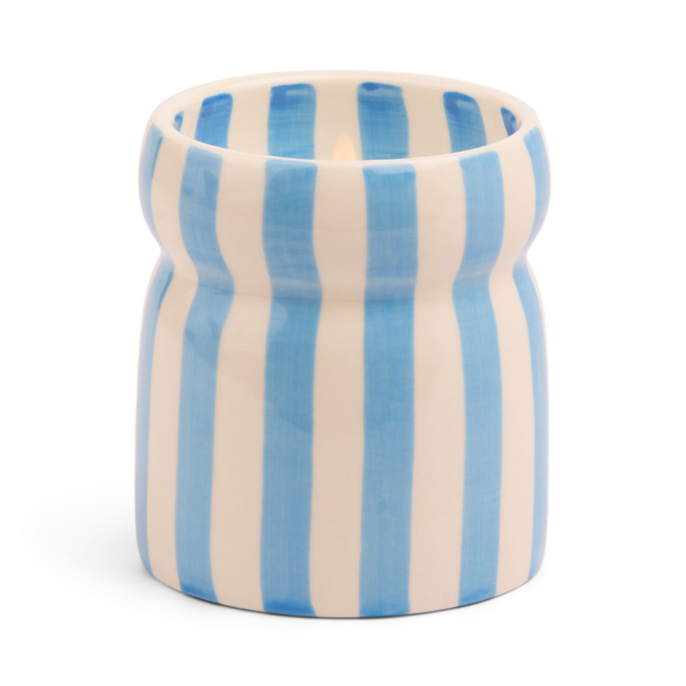 Paddywax Cabana Φυτικό Κερί 184gr σε Μπλε Ριγέ Κεραμικό Δοχείο - Lost at Sea