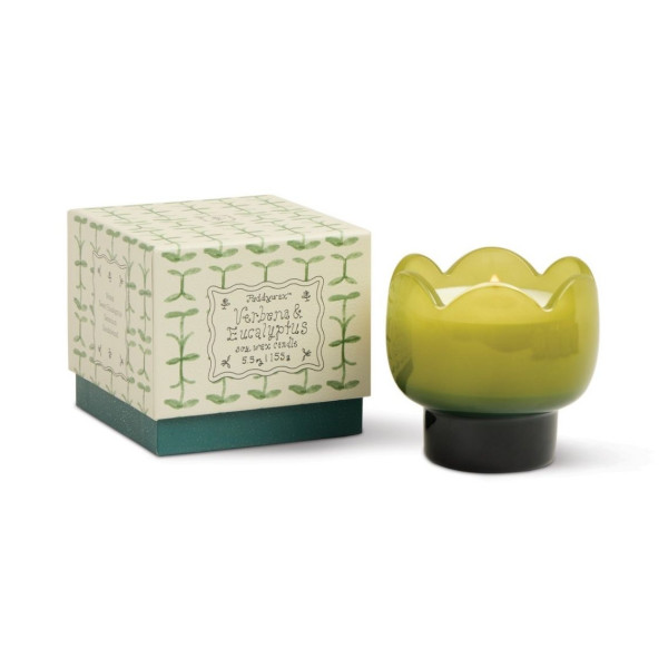 Paddywax Tulip Κερί σε Πράσινο Γυάλινο Δοχείο 155gr Verbena & Lemongrass