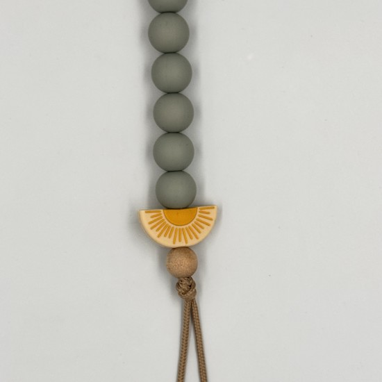 Nok Nok Κλιπ Πιπίλας από Χάντρες Σιλικόνης (Sunrise Sun Grey)