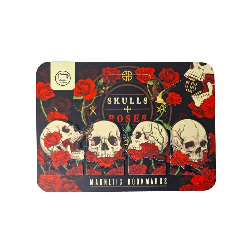 Puckator Μαγνητικοί Σελιδοδείκτες Skulls & Roses 4τμχ