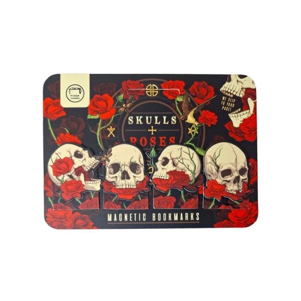 Puckator Μαγνητικοί Σελιδοδείκτες Skulls & Roses 4τμχ