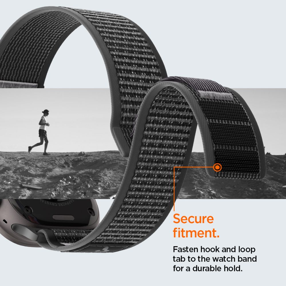 Spigen ATHLEX AIR 2 Λουράκι για Apple Watch 8 / 9 / 10 / 11 / SE / ULTRA (44 / 45 / 46 / 49 mm) (ACTIVE BLACK / GREY)
