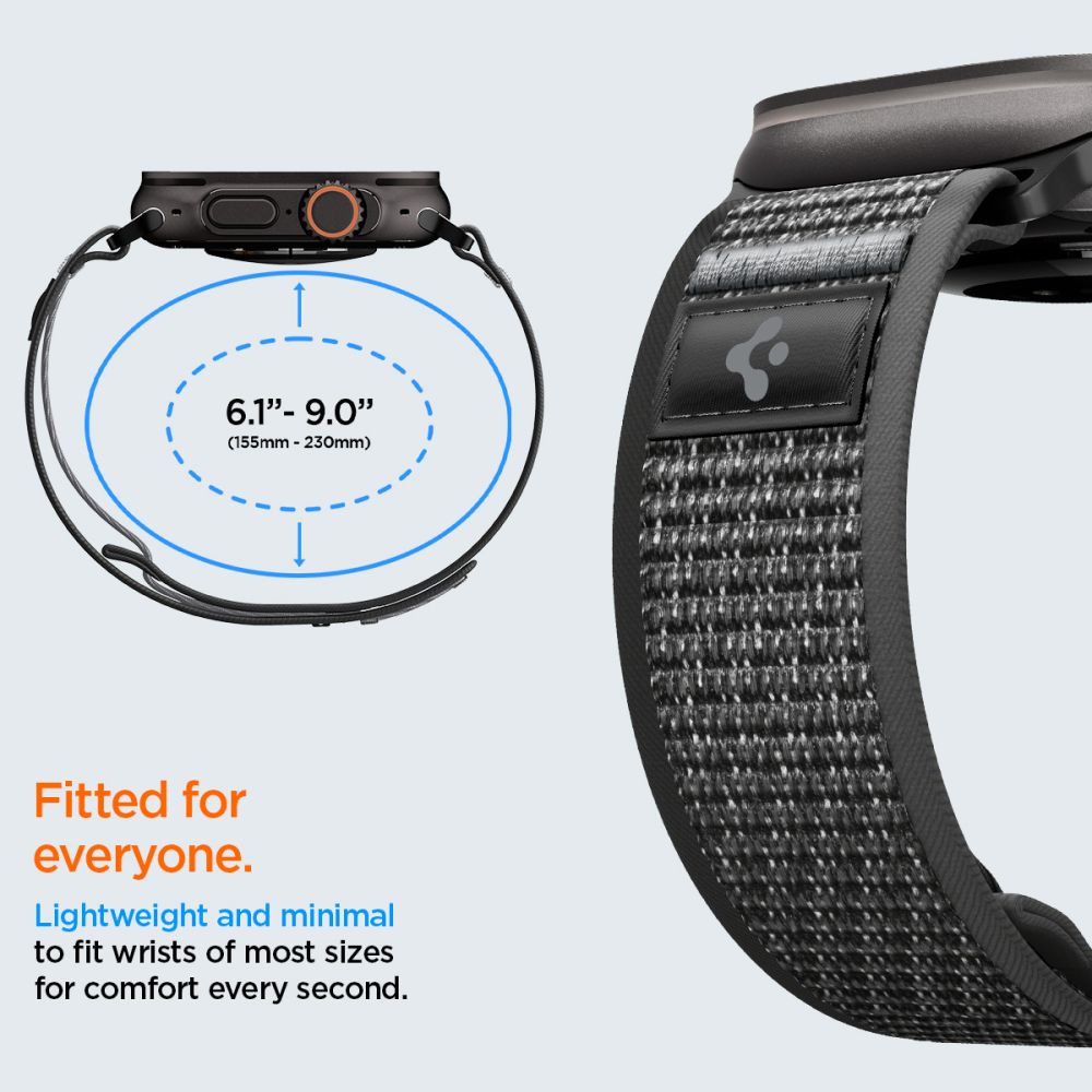 Spigen ATHLEX AIR 2 Λουράκι για Apple Watch 8 / 9 / 10 / 11 / SE / ULTRA (44 / 45 / 46 / 49 mm) (ACTIVE BLACK / GREY)