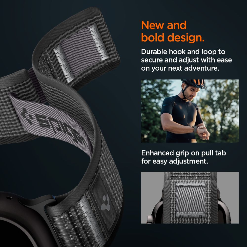 Spigen ATHLEX AIR 2 Λουράκι για Apple Watch 8 / 9 / 10 / 11 / SE / ULTRA (44 / 45 / 46 / 49 mm) (ACTIVE BLACK / GREY)