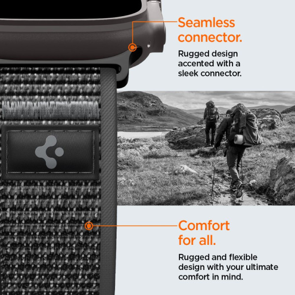 Spigen ATHLEX AIR 2 Λουράκι για Apple Watch 8 / 9 / 10 / 11 / SE / ULTRA (44 / 45 / 46 / 49 mm) (ACTIVE BLACK / GREY)