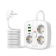 Tech-Protect PCS3X4 Πολύπριζο 3 Θέσεων, 2 USB & 2 TYPE-C 2m (Λευκό)