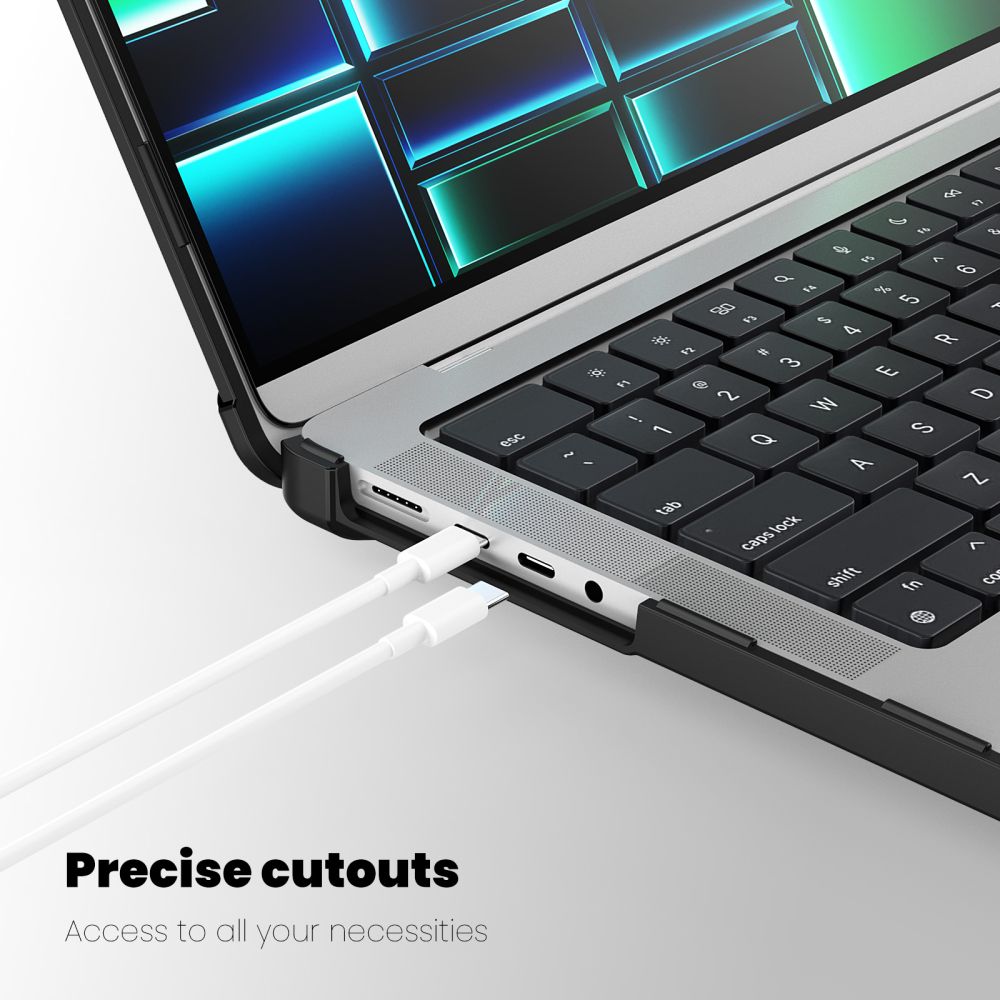 Tech-Protect Smartshell Pro για Macbook Pro 14" M1 / M2 / M3 / M4 / M5 PRO / Max 2021-2026 (Μαύρο/Διάφανο)