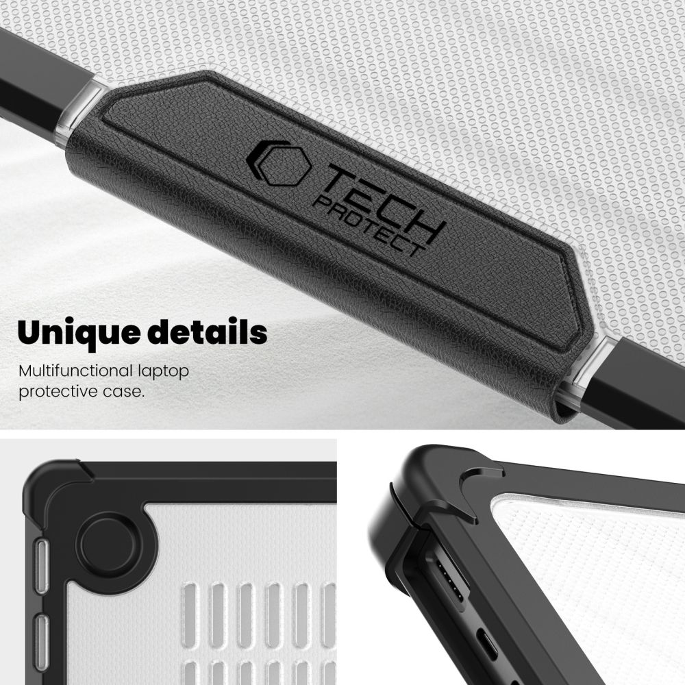 Tech-Protect Smartshell Pro για Macbook Pro 14" M1 / M2 / M3 / M4 / M5 PRO / Max 2021-2026 (Μαύρο/Διάφανο)