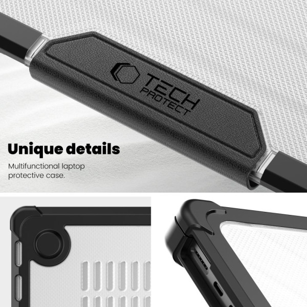 Tech-Protect Smartshell Pro για Macbook Pro 14" M1 / M2 / M3 / M4 / M5 PRO / Max 2021-2026 (Μαύρο/Διάφανο)