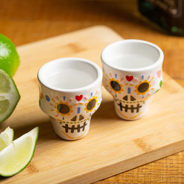 Kikkerland Σετ Σφηνοπότηρα - Sugar Skull Shot Glasses