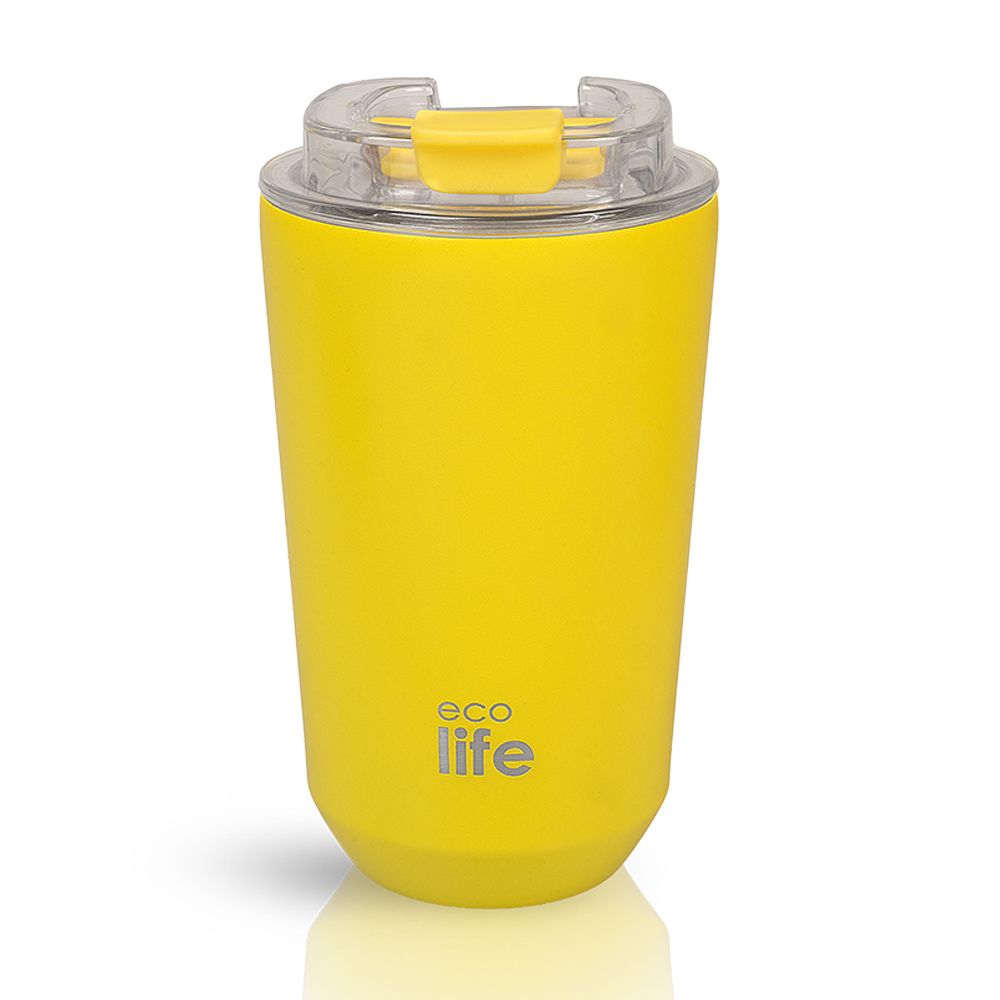 EcoLife Ανοξείδωτο Ποτήρι Θερμός Pure Yellow 360ml