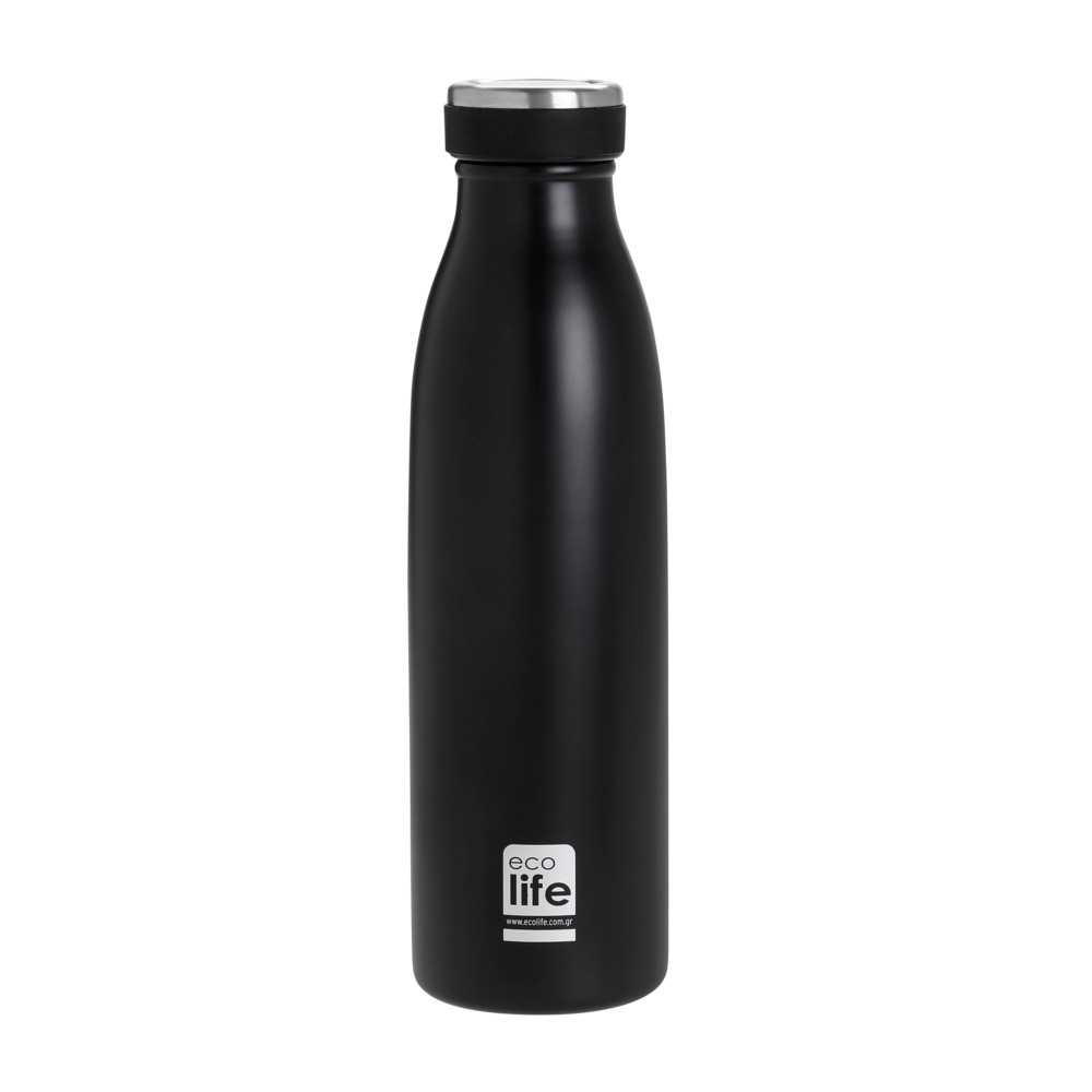 EcoLife Slim Ανοξείδωτο Μπουκάλι Θερμός Black 500ml