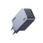 Ugreen X757/25874 φορτιστής 3 Θέσεων GaN PD 100W  + καλώδιο USB-C 100W 1.5m (Γκρι)
