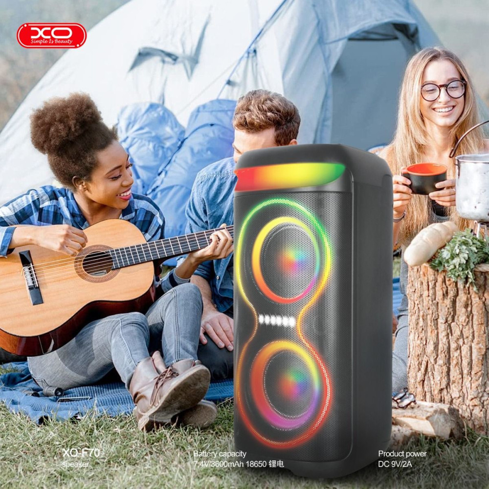 XO F70 Ηχείο Bluetooth με ασύρματο μικρόφωνο, τηλεχειριστήριο και RGB φωτισμό