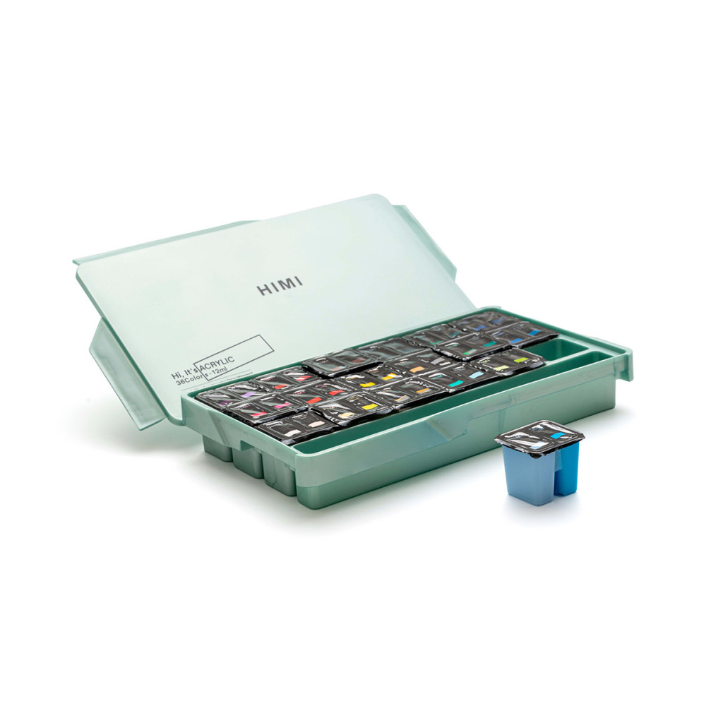 HIMI Twin Cup Jelly Acrylic Σετ 36 Χρωμάτων Pearl Green Case