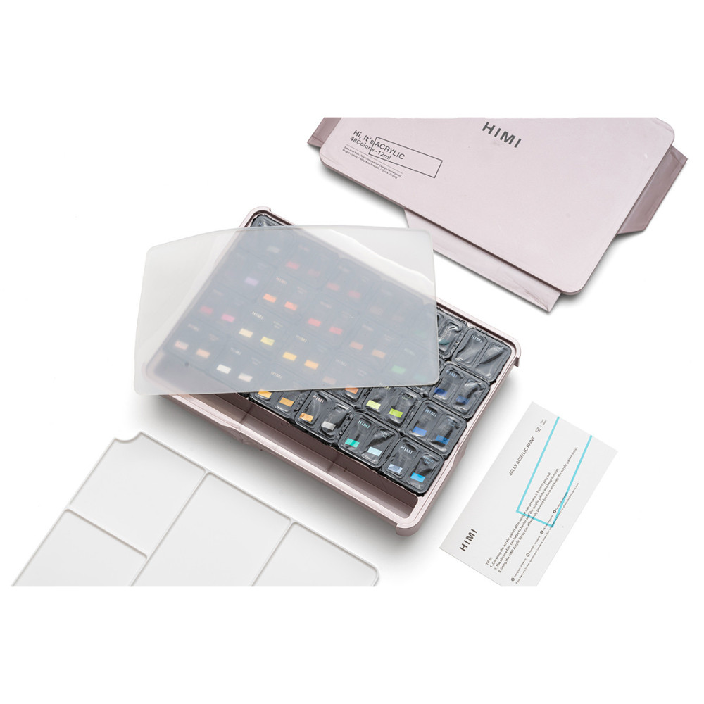 HIMI Twin Cup Jelly Acrylic Σετ 48 Χρωμάτων Pearl Pink Case