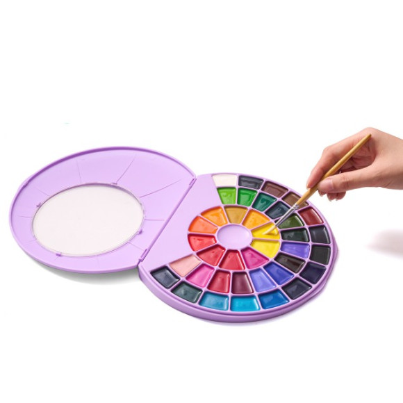 HIMI Semi - Moist Watercolour Σετ 38 Χρωμάτων Purple Case