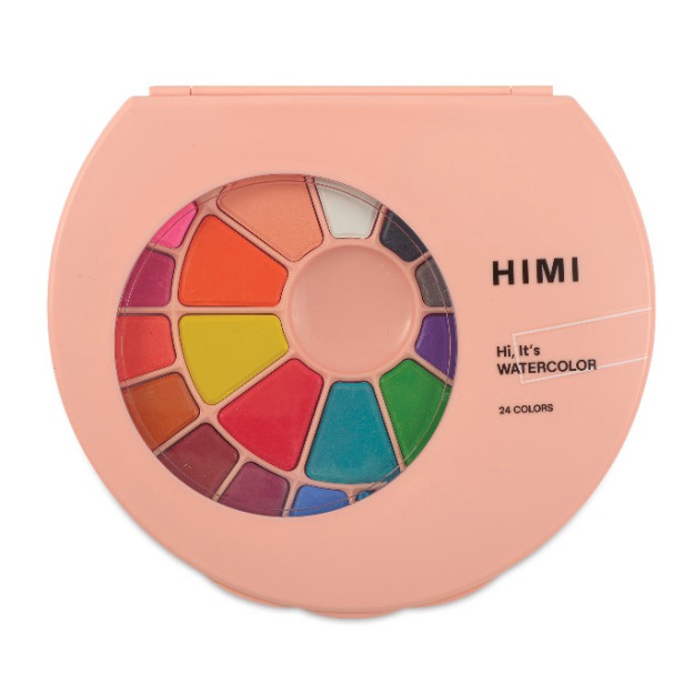 HIMI Watercolour Paint Pan Σετ 24 Χρωμάτων Pink Case