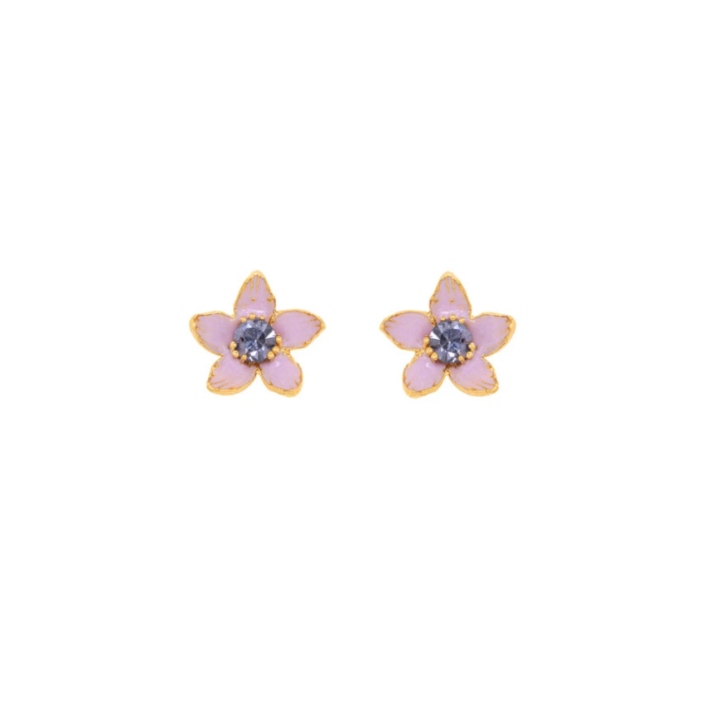 LifeLikes Σκουλαρίκιa Mini Floret Λιλά (Χρυσό)