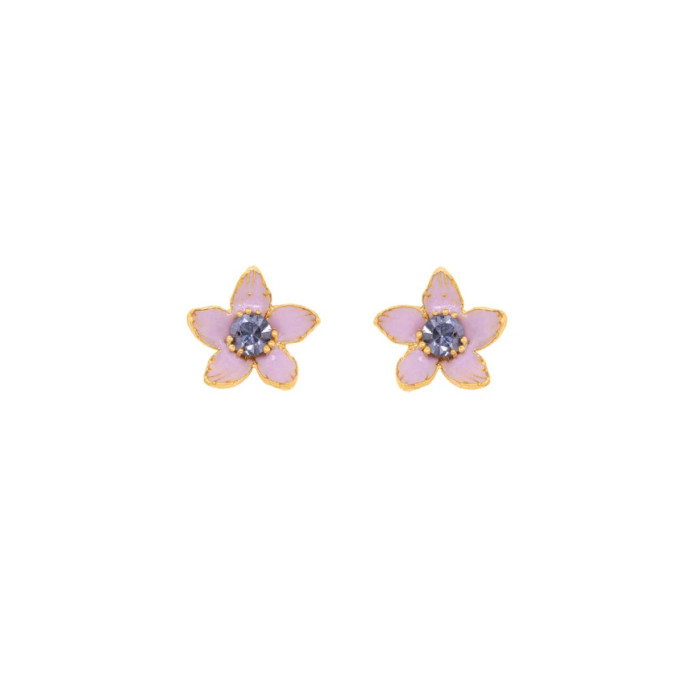 LifeLikes Σκουλαρίκιa Mini Floret Λιλά (Χρυσό)