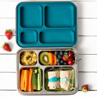 Lekkabox Maxi Ανοξείδωτο Φαγητοδοχείο με 4 χωρίσματα (Blue)