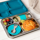 Lekkabox Maxi Ανοξείδωτο Φαγητοδοχείο με 4 χωρίσματα (Blue)