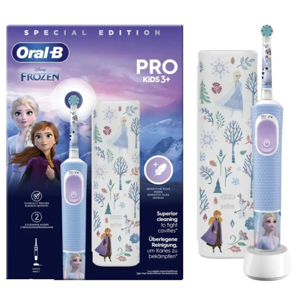 Oral-B Vitality Pro Παιδική Ηλεκτρική Οδοντόβουρτσα με Χρονόμετρο για 3+ Χρονών & Θήκη Ταξιδιού (Frozen)
