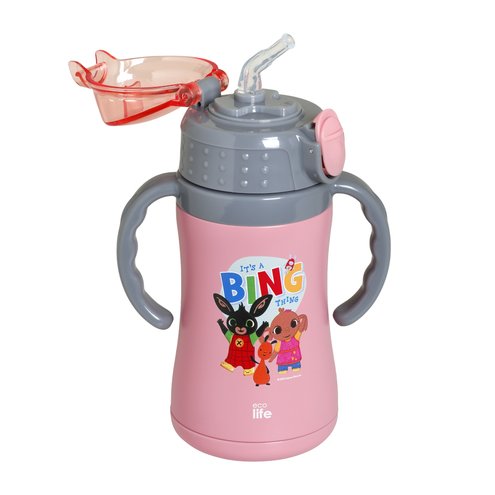 EcoLife Kids Thermos Ανοξείδωτο Μπουκάλι Θερμός 'It's A Bing Thing' Pink 300ml