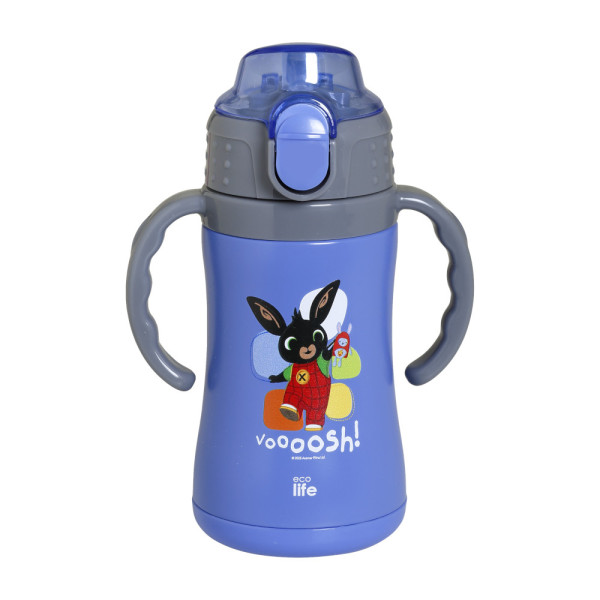 EcoLife Kids Thermos Ανοξείδωτο Μπουκάλι Θερμός 'Bing - Voooosh' Blue 300ml
