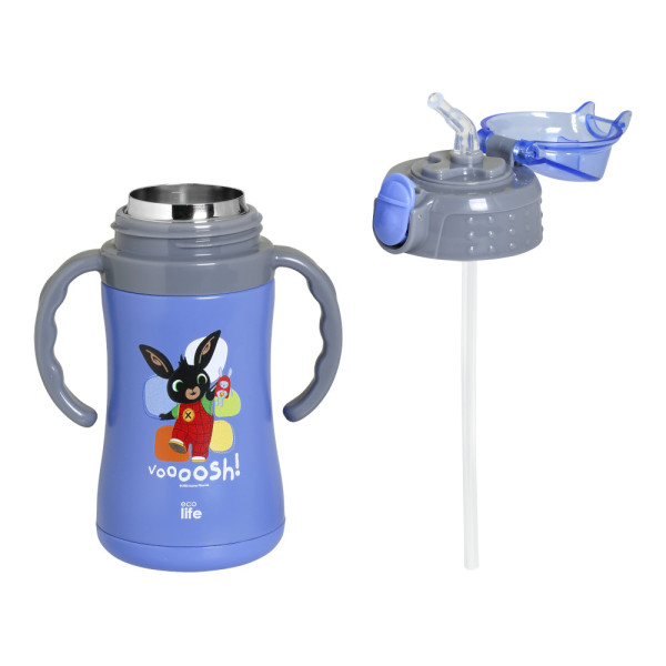 EcoLife Kids Thermos Ανοξείδωτο Μπουκάλι Θερμός 'Bing - Voooosh' Blue 300ml