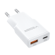 Veger TC301-1A1C Ultra Slim φορτιστής USB-C PD 3.0 & USB-A QC 3.0 GaN PD 30W (Λευκό)