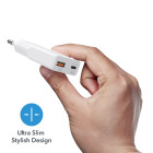 Veger TC301-1A1C Ultra Slim φορτιστής USB-C PD 3.0 & USB-A QC 3.0 GaN PD 30W (Λευκό)