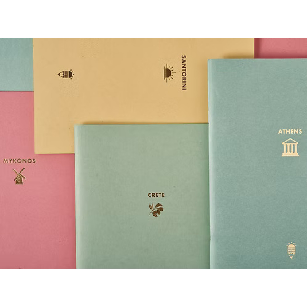Travel Notebooks With Gold Foil Stamp (Athens)