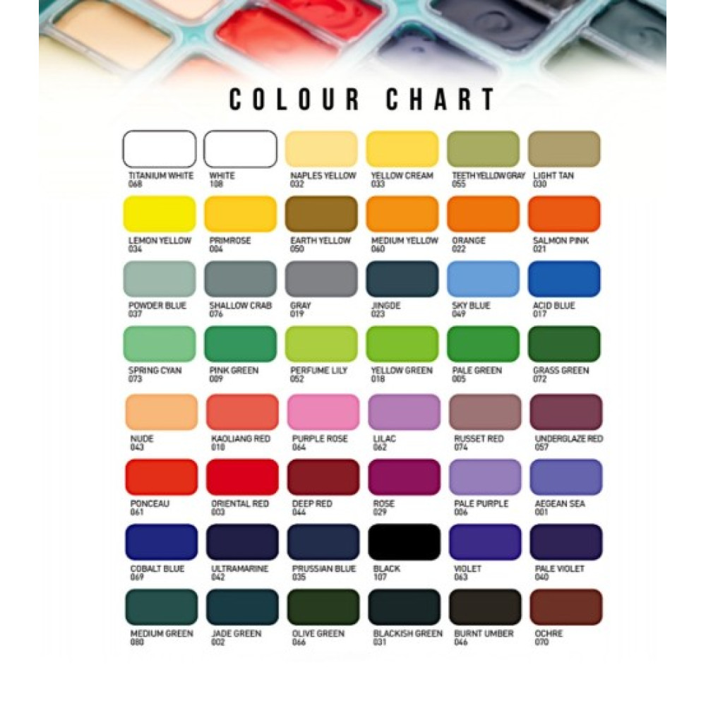 HIMI Twin Cup Gouache Σετ 48 Χρωμάτων με 3 Πινέλα & Παλέτα Ανάμιξης (Green Case)