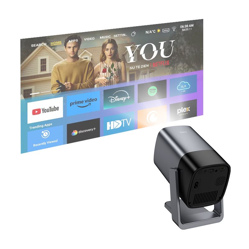 Hoco DT7 Full HD Projector Android Wi-Fi Bluetooth 1080P (Metallic Gray)