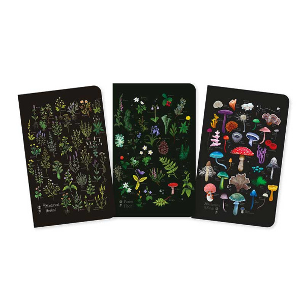 Brainfood Σημειωματάριο Anna Stead: Herbals Σετ 3 Mini Notebooks